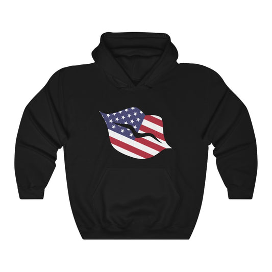 United States of America Lips Flag Hoodie Sweatshirt - Unisex