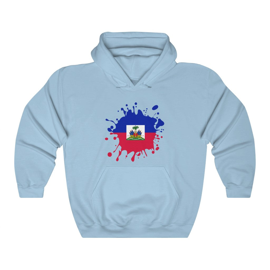 Haiti Splat Flag Hoodie Sweatshirt - Unisex