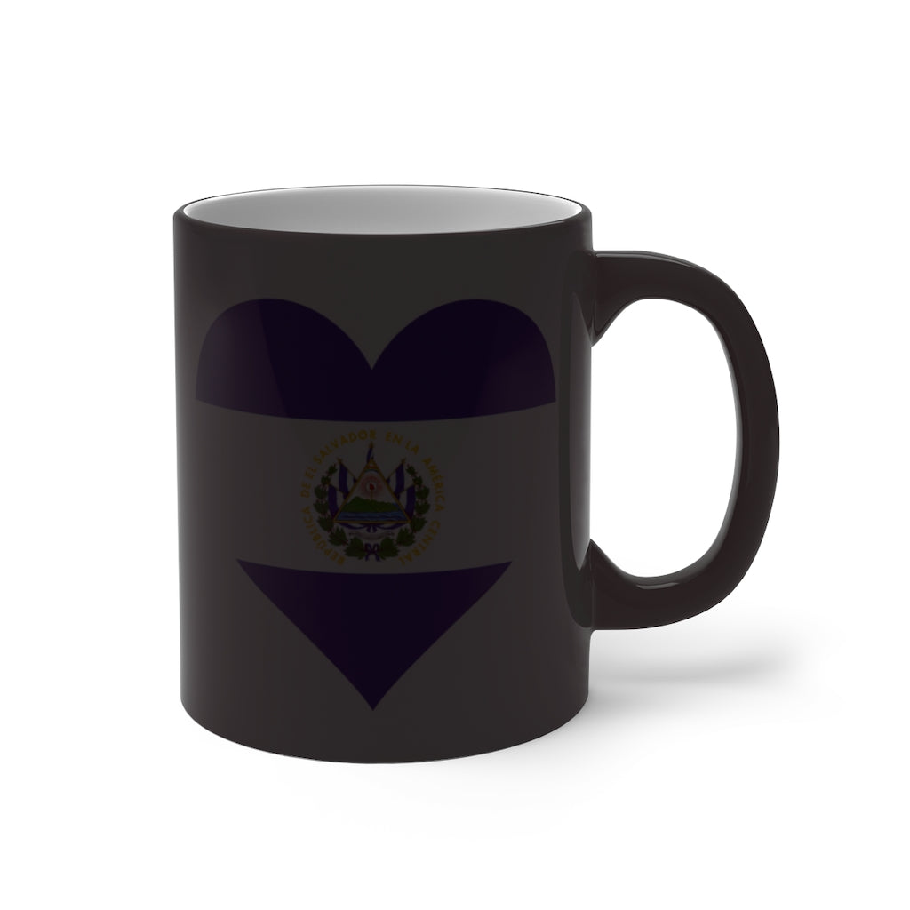 El Salvador Heart Color Changing Mug