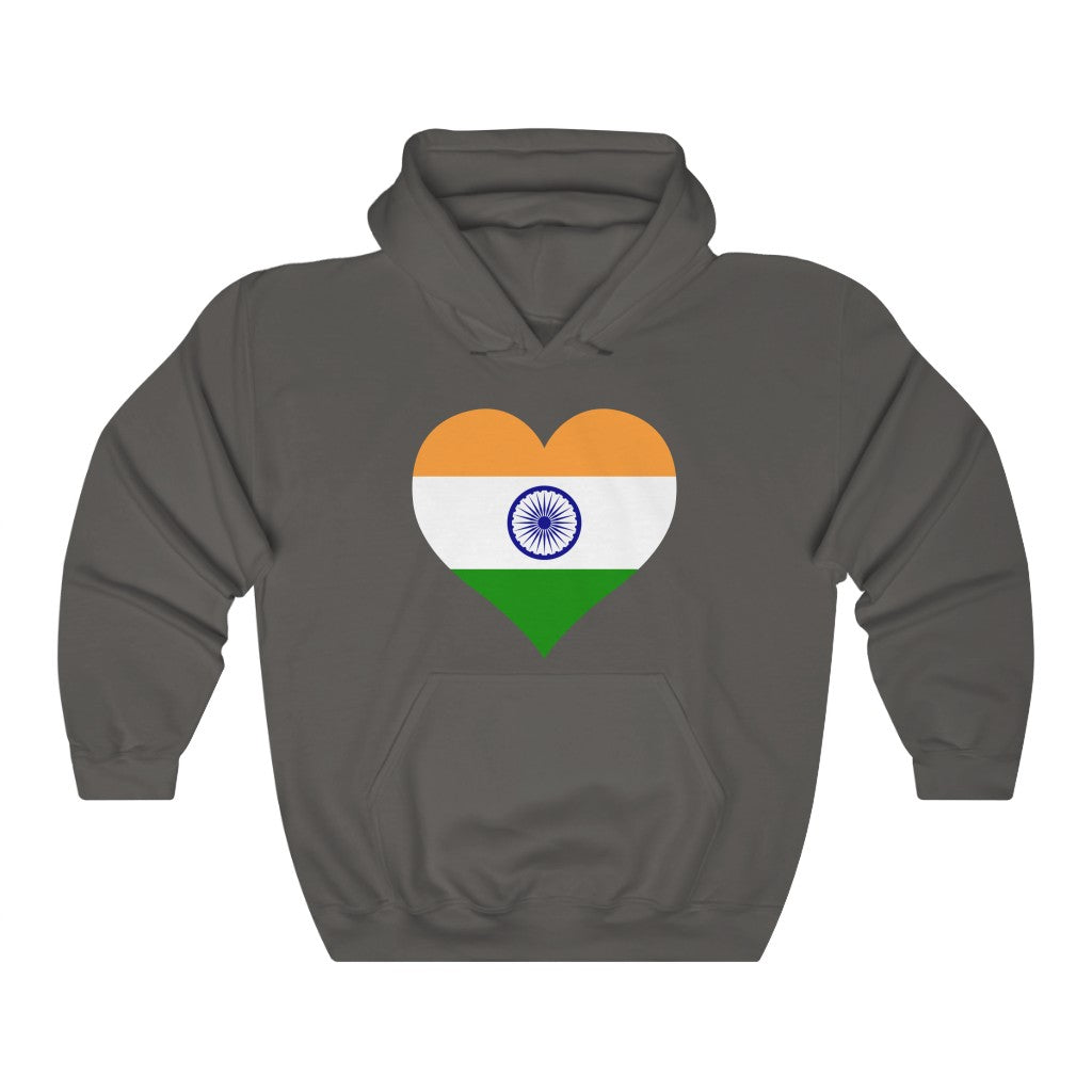 India Heart Flag Hoodie Sweatshirt - Unisex