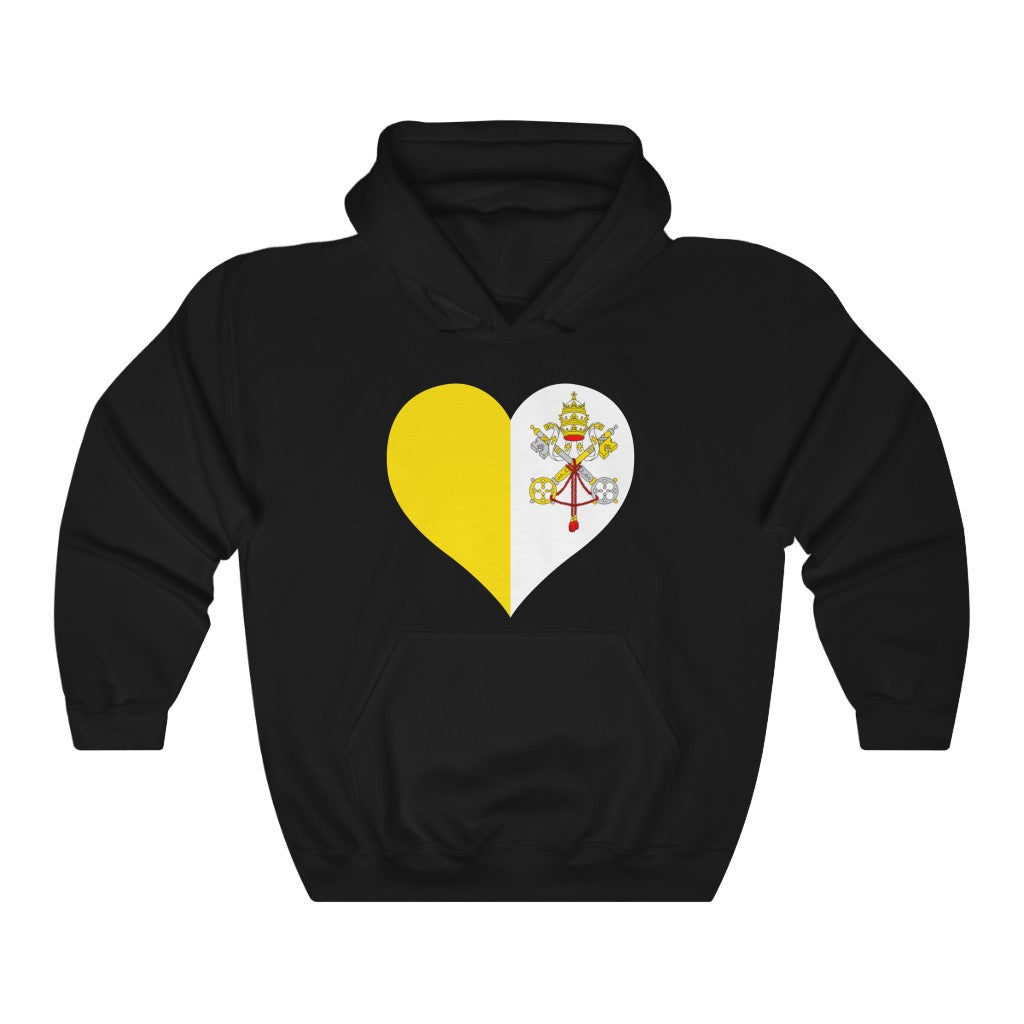 Holy See Heart Flag Hoodie Sweatshirt - Unisex