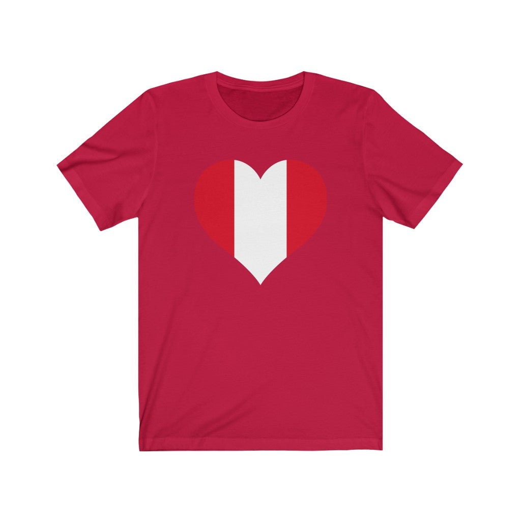 Peru Heart Flag Premium Tee - Unisex