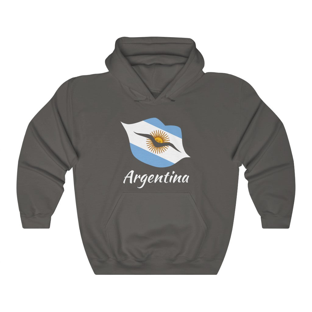 Argentina Lips Flag Hoodie Sweatshirt 2 - Unisex