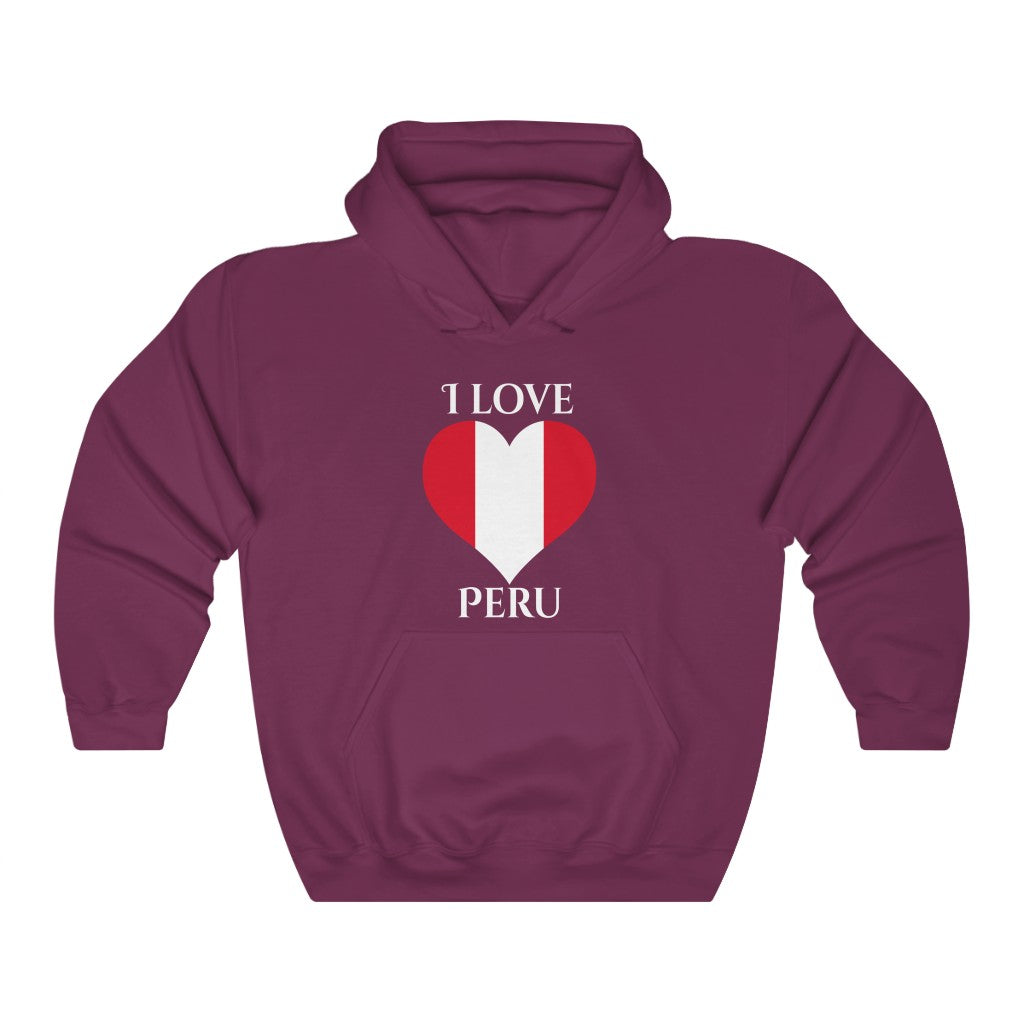 Peru Heart Flag Hoodie Sweatshirt 2 - Unisex
