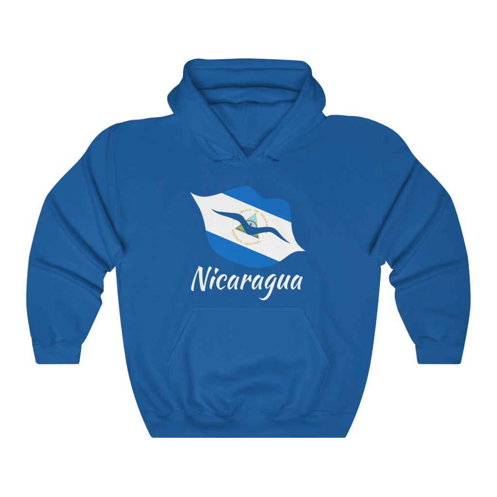 Nicaragua Lips Flag Hoodie Sweatshirt 2 - Unisex