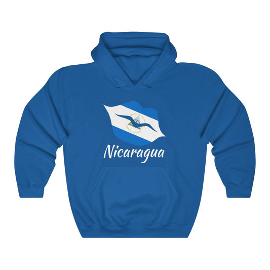 Nicaragua Lips Flag Hoodie Sweatshirt 2 - Unisex