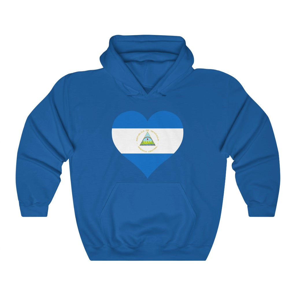 Nicaragua Heart Flag Hoodie Sweatshirt - Unisex