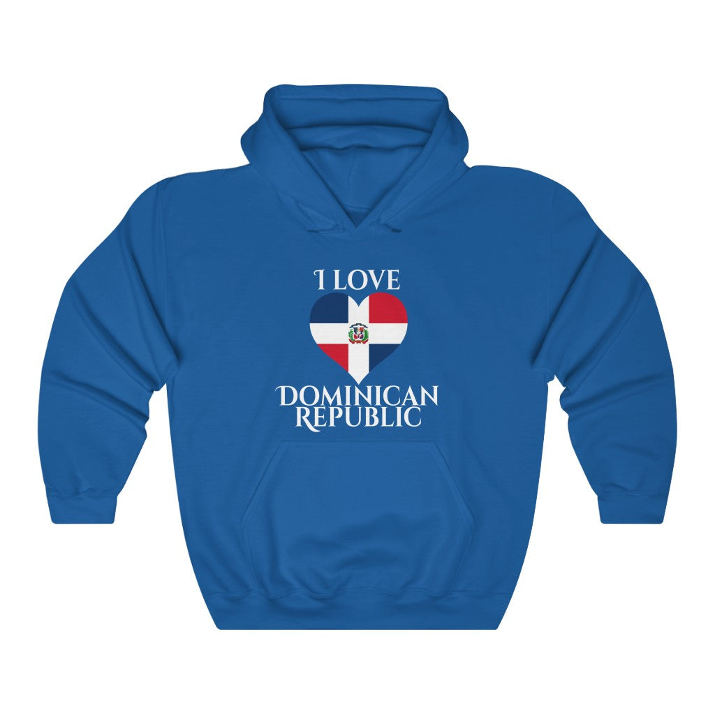 Dominican Republic Heart Flag Hoodie Sweatshirt 2 - Unisex