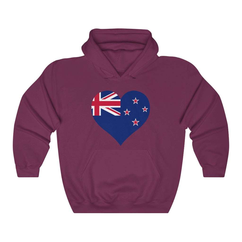 New Zealand Heart Flag Hoodie Sweatshirt - Unisex