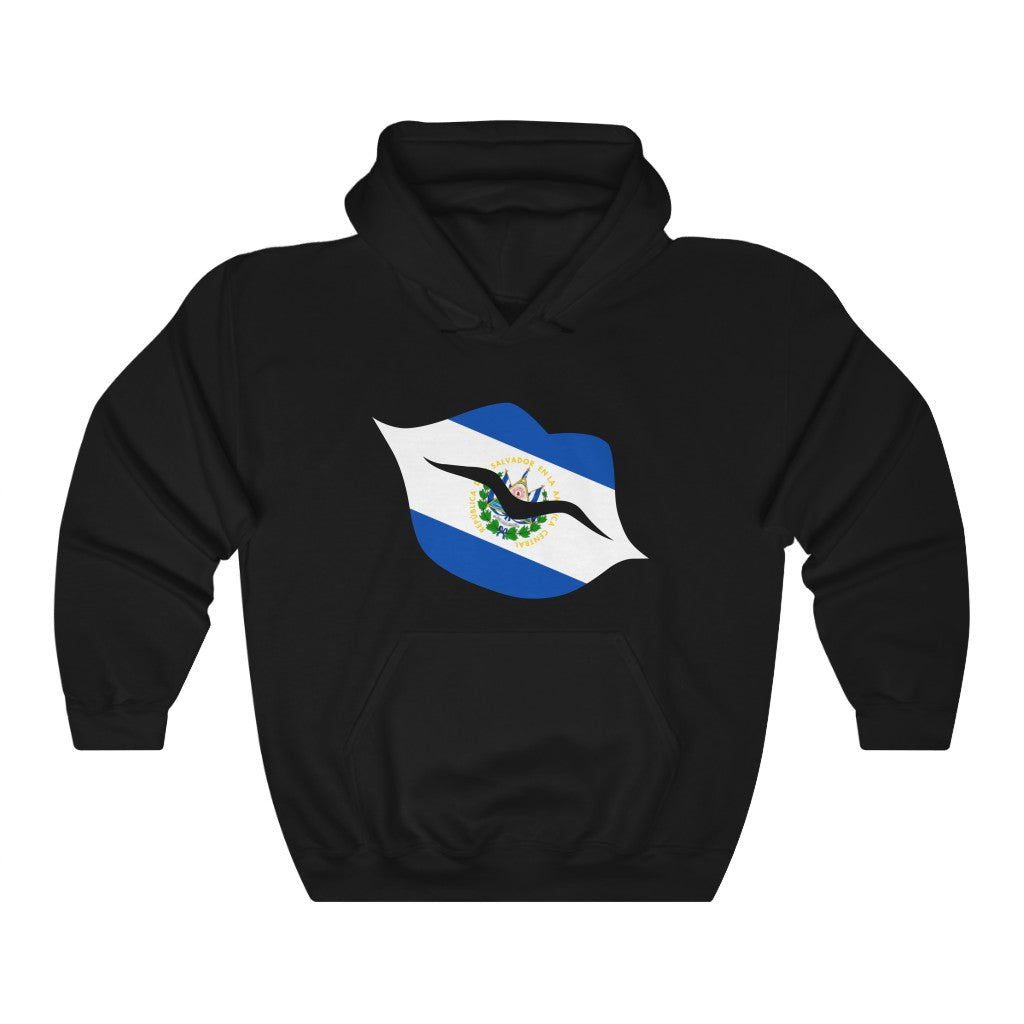 El Salvador Lips Flag Hoodie Sweatshirt - Unisex