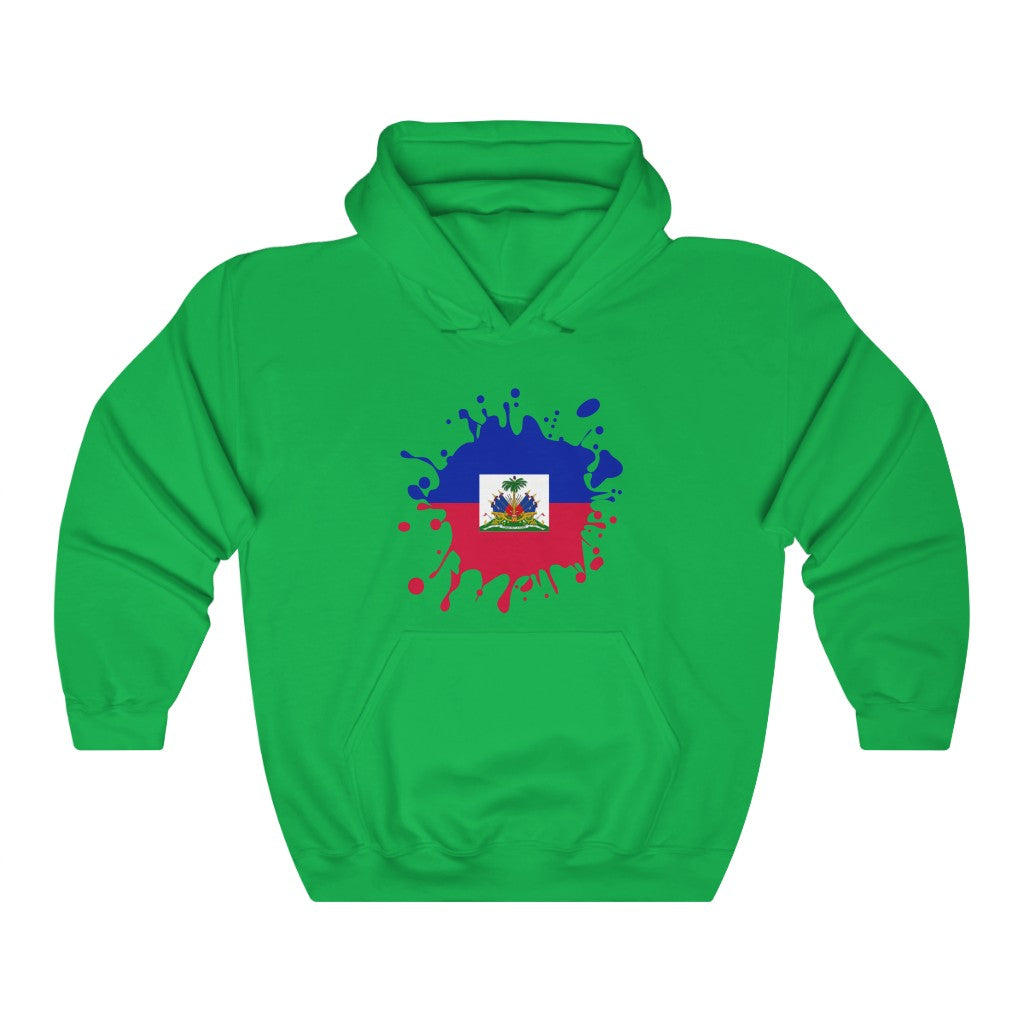 Haiti Splat Flag Hoodie Sweatshirt - Unisex