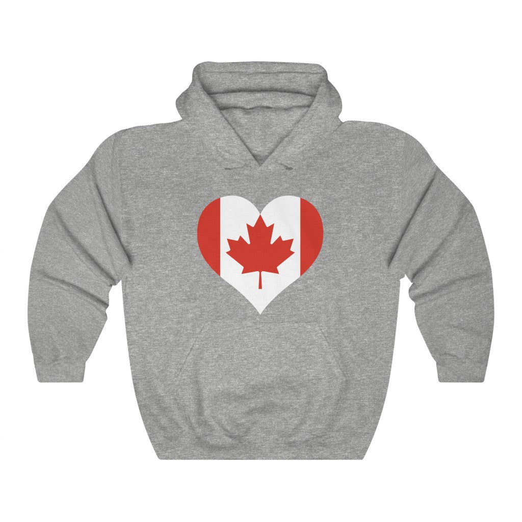 Canada Heart Flag Hoodie Sweatshirt - Unisex
