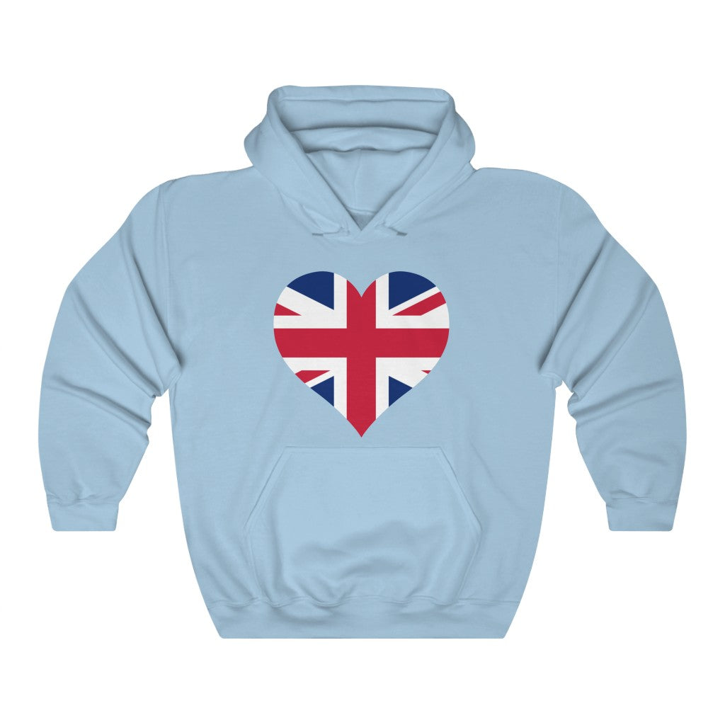 United Kingdom Heart Flag Hoodie Sweatshirt - Unisex
