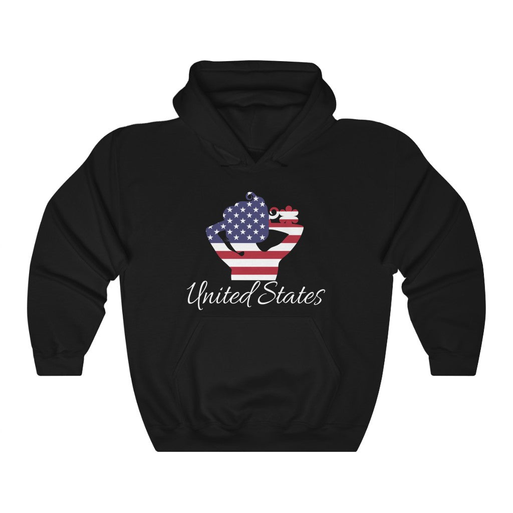 United States of America Lady Flag Hoodie Sweatshirt 2 - Unisex