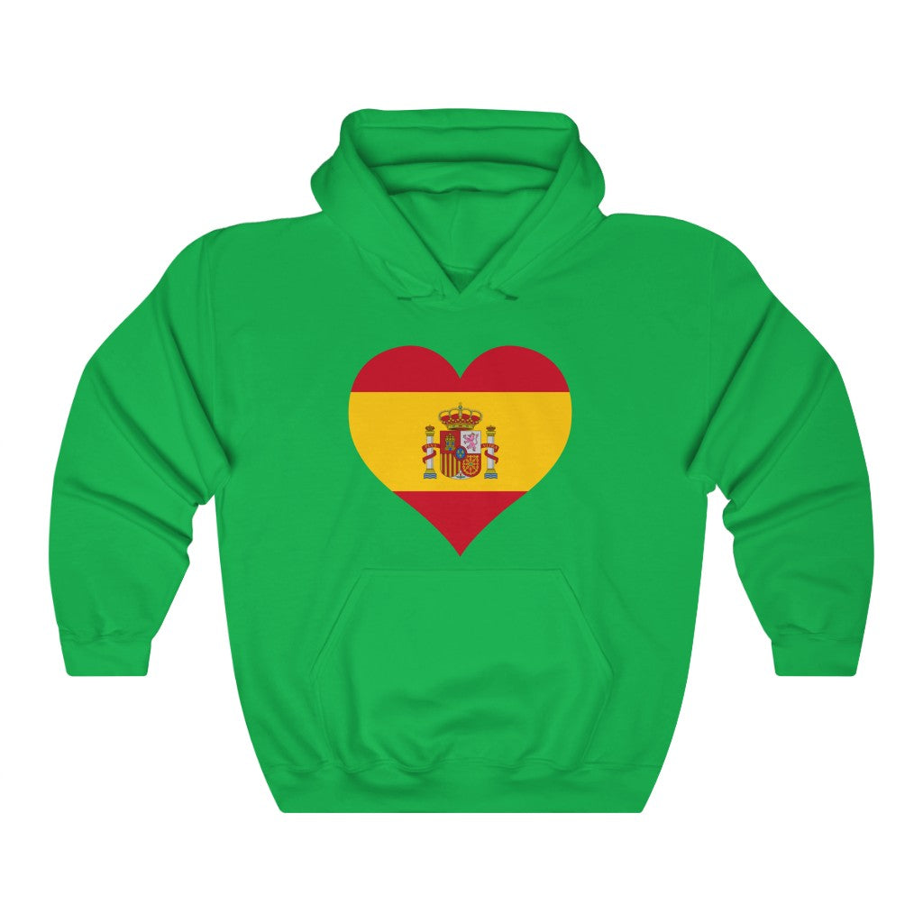 Spain Heart Flag Hoodie Sweatshirt - Unisex