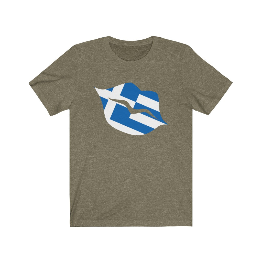 Greece Lips Flag Premium Tee - Unisex