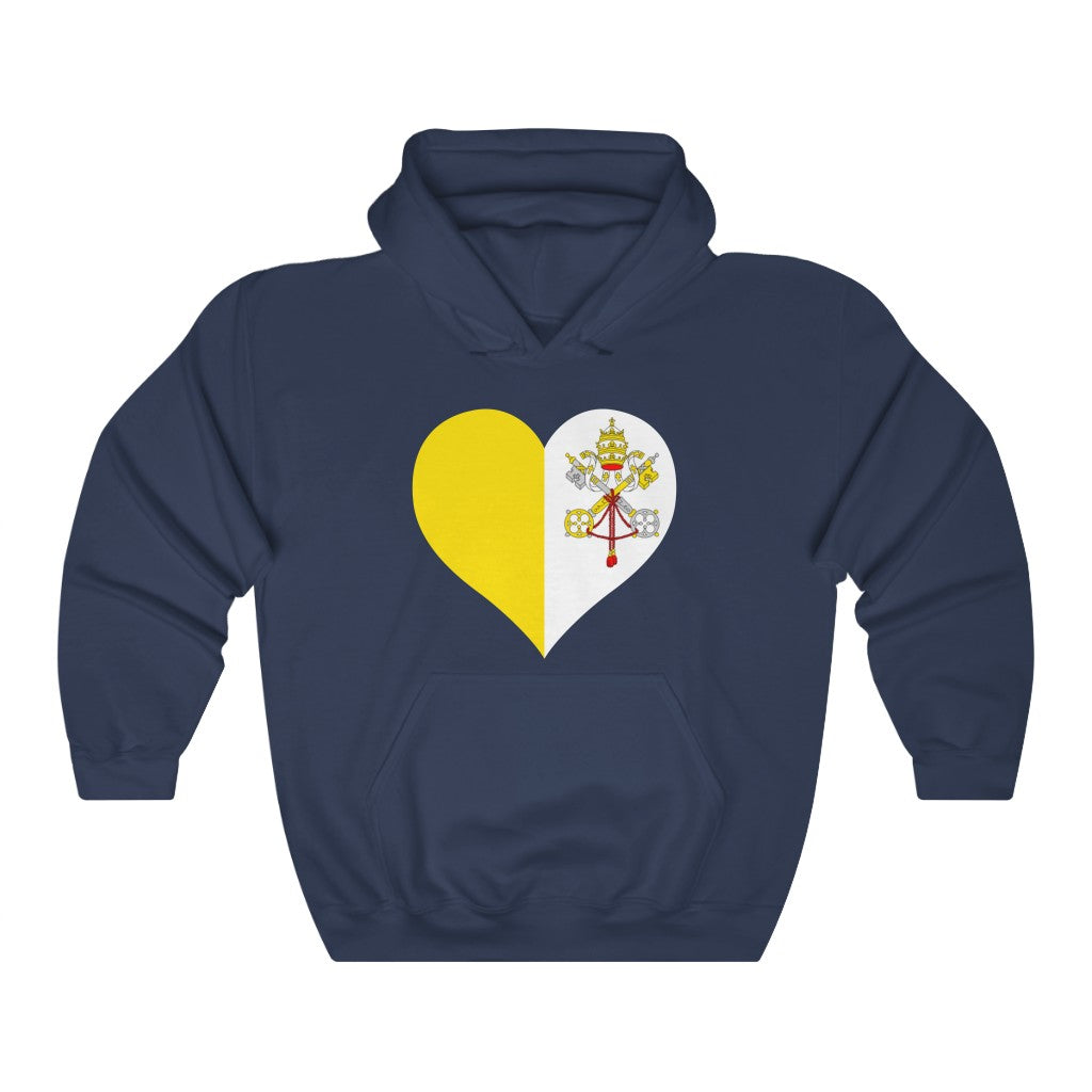 Holy See Heart Flag Hoodie Sweatshirt - Unisex