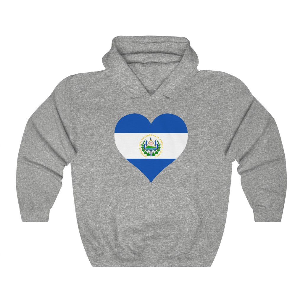 El Salvador Heart Flag Hoodie Sweatshirt - Unisex