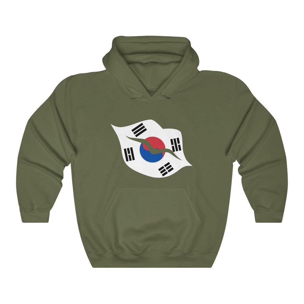 South Korea Lips Flag Hoodie Sweatshirt - Unisex