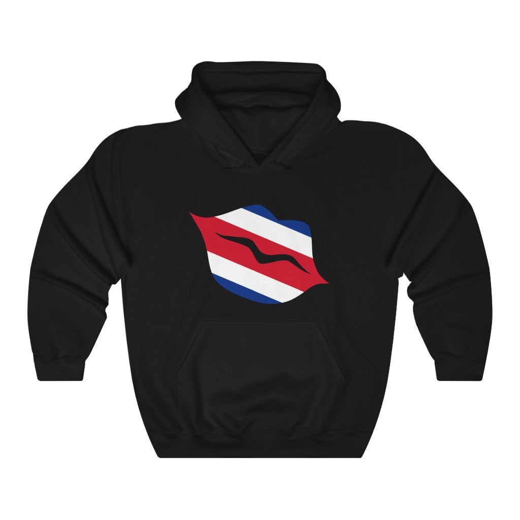 Costa Rica Lips Flag Hoodie Sweatshirt - Unisex