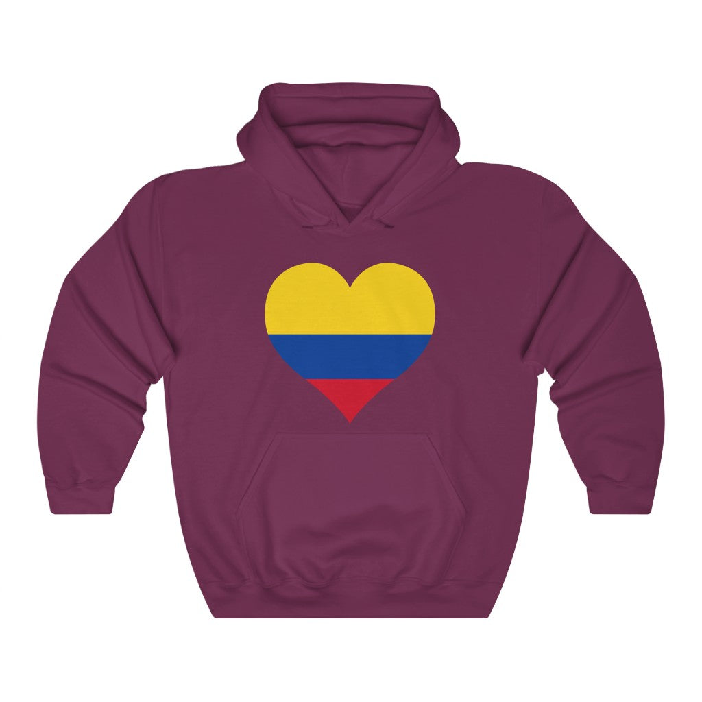 Colombia Heart Flag Hoodie Sweatshirt - Unisex