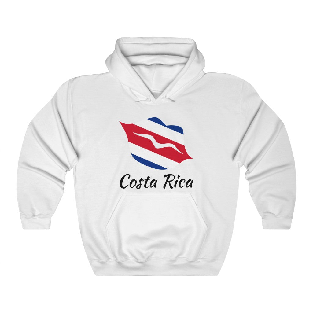 Costa Rica Lips Flag Hoodie Sweatshirt 1 - Unisex