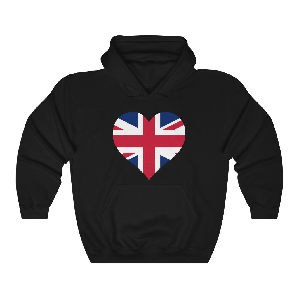United Kingdom Heart Flag Hoodie Sweatshirt - Unisex