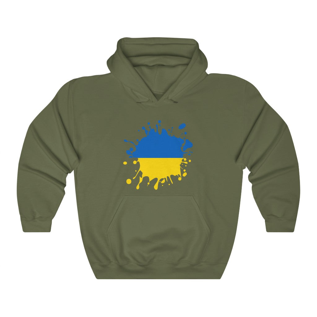 Ukraine Splat Flag Hoodie Sweatshirt - Unisex
