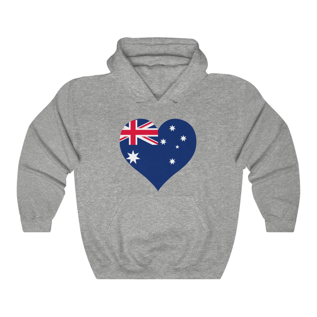 Australia Heart Flag Hoodie Sweatshirt - Unisex