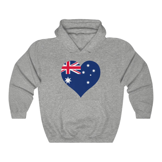 Australia Heart Flag Hoodie Sweatshirt - Unisex