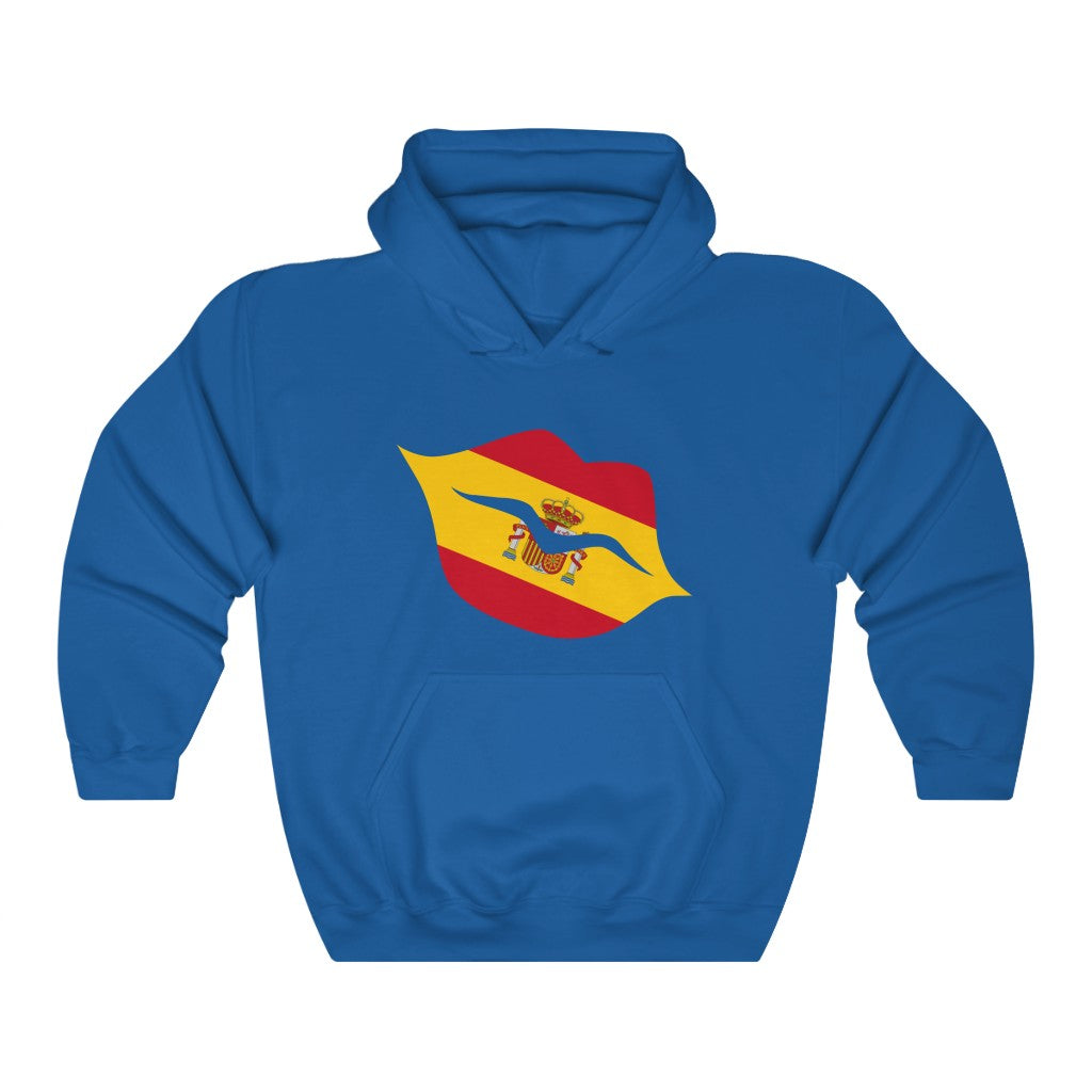 Spain Lips Flag Hoodie Sweatshirt - Unisex