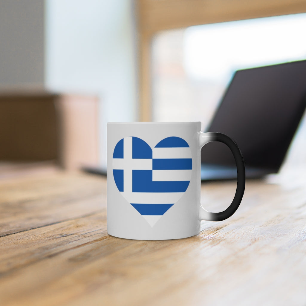 Greece Heart Color Changing Mug