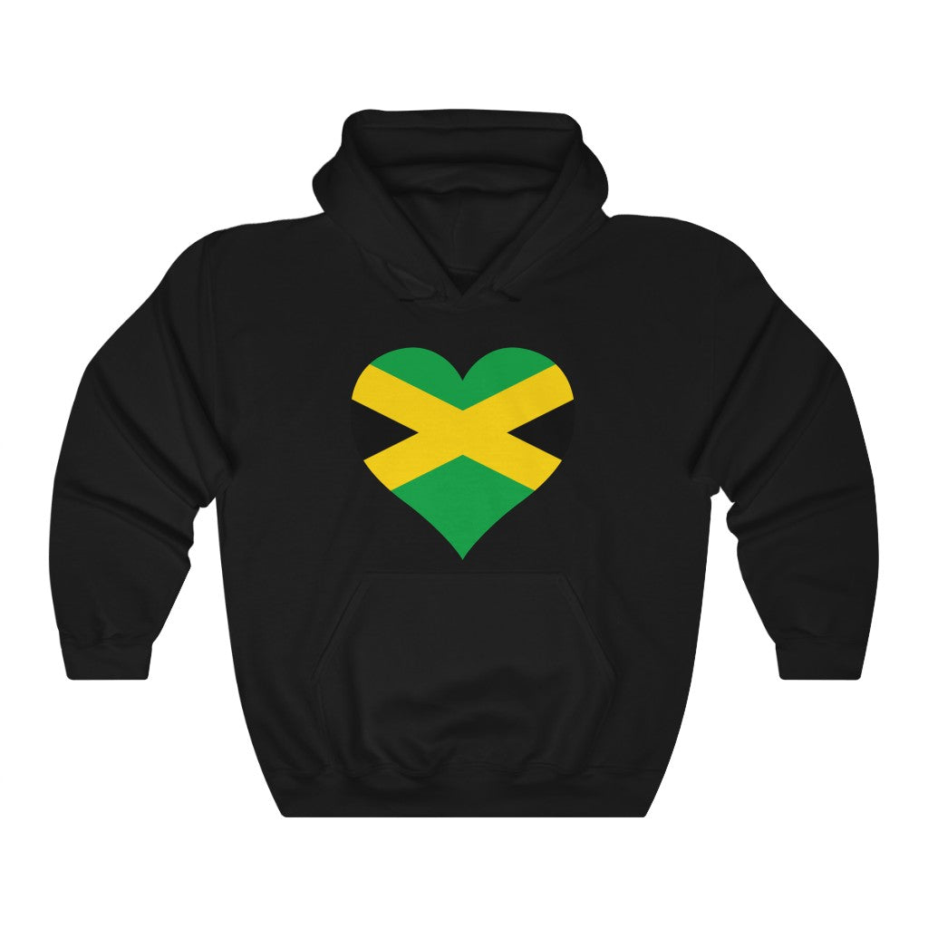 Jamaica Heart Flag Hoodie Sweatshirt - Unisex