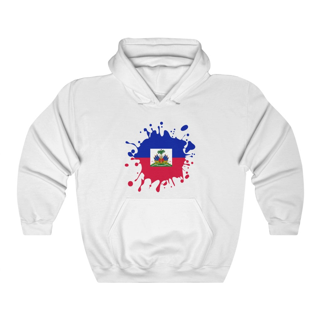 Haiti Splat Flag Hoodie Sweatshirt - Unisex