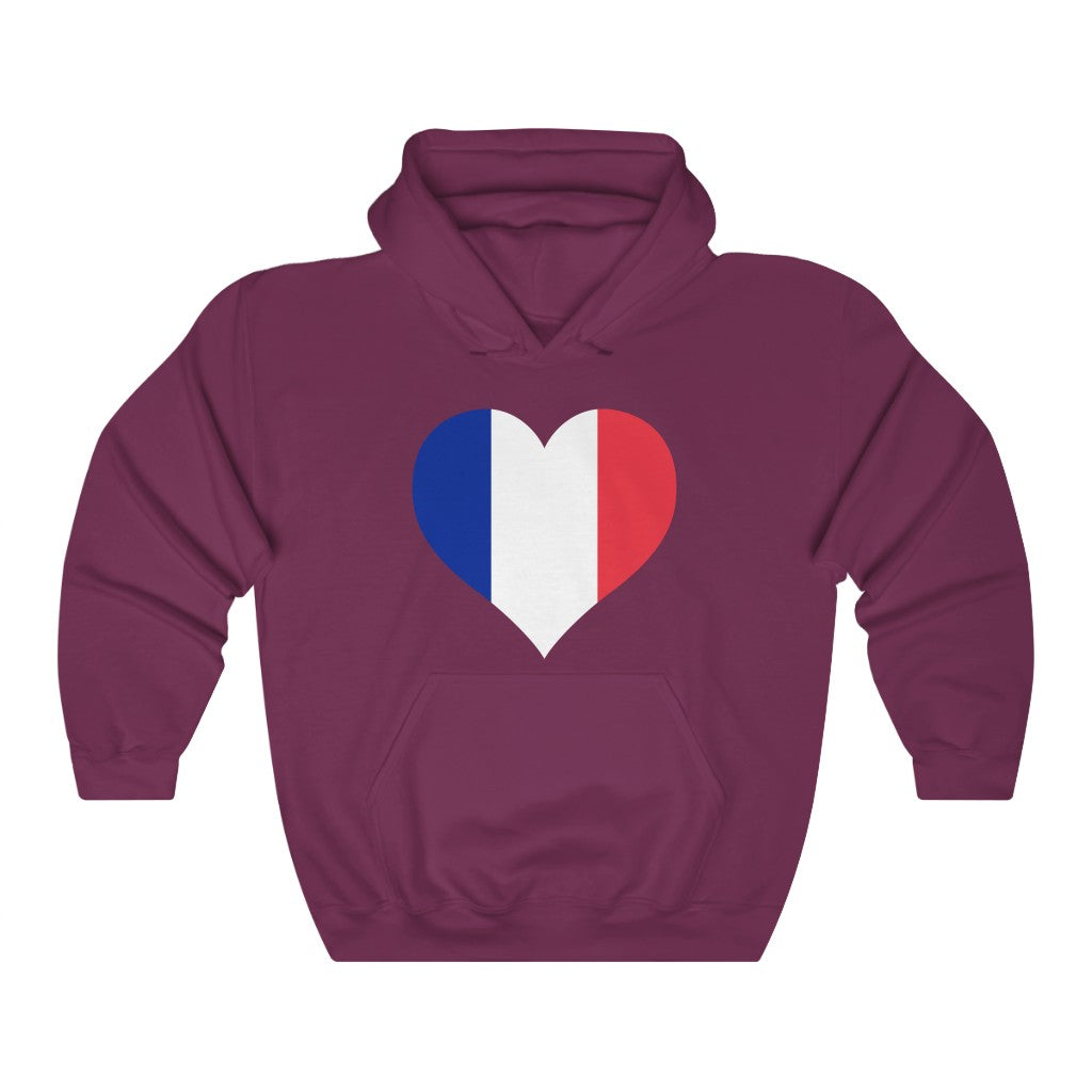 France Heart Flag Hoodie Sweatshirt - Unisex