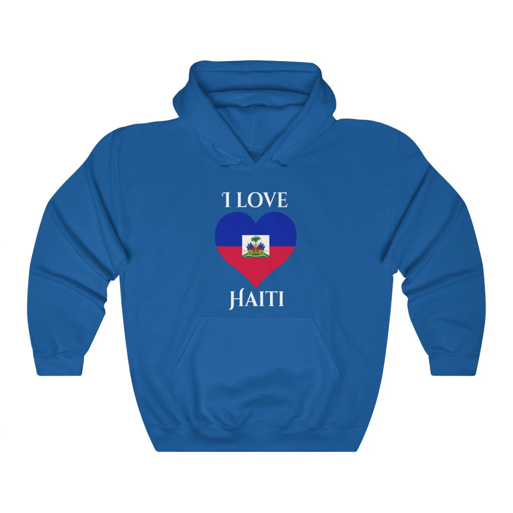 Haiti Heart Flag Hoodie Sweatshirt 2 - Unisex