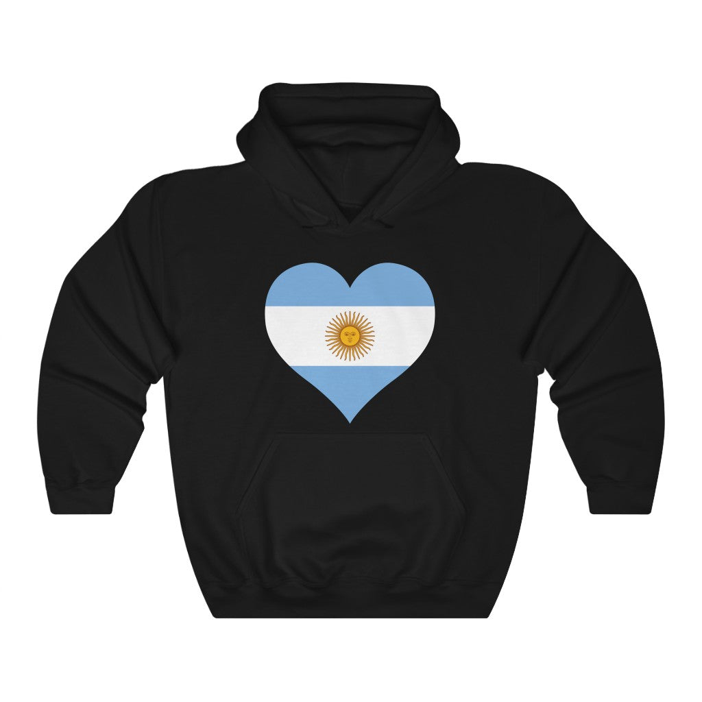 Argentina Heart Flag Hoodie Sweatshirt - Unisex