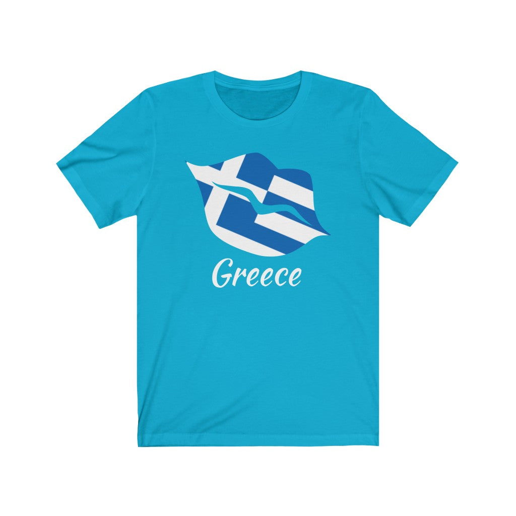 Greece Lips Flag Premium Tee 2 - Unisex
