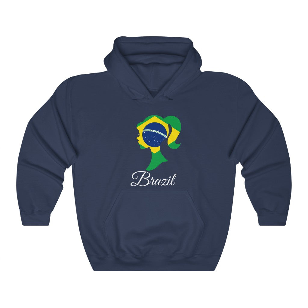 Brazil Girl  Flag Hoodie Sweatshirt 2 - Unisex