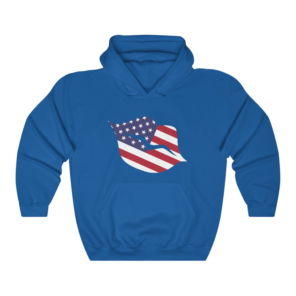 United States of America Lips Flag Hoodie Sweatshirt - Unisex