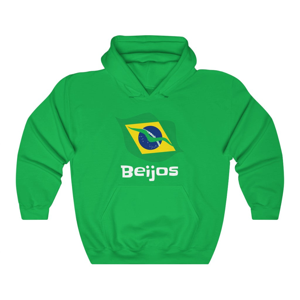 Brazil (Beijos) Lips Flag Hooded Sweatshirt 2 - Unisex