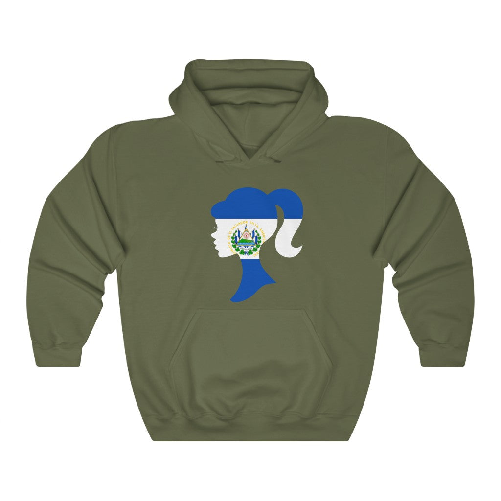 El Salvador Girl Flag Hoodie Sweatshirt - Unisex