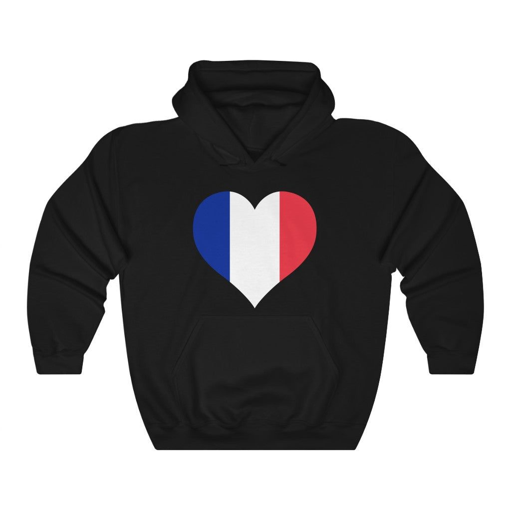 France Heart Flag Hoodie Sweatshirt - Unisex