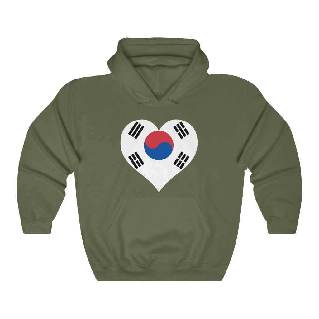 South Korea Heart Flag Hoodie Sweatshirt - Unisex