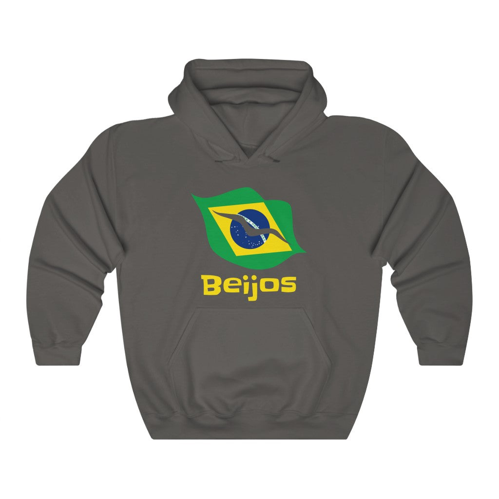 Brazil (Beijos) Lips Flag Hooded Sweatshirt 1a - Unisex