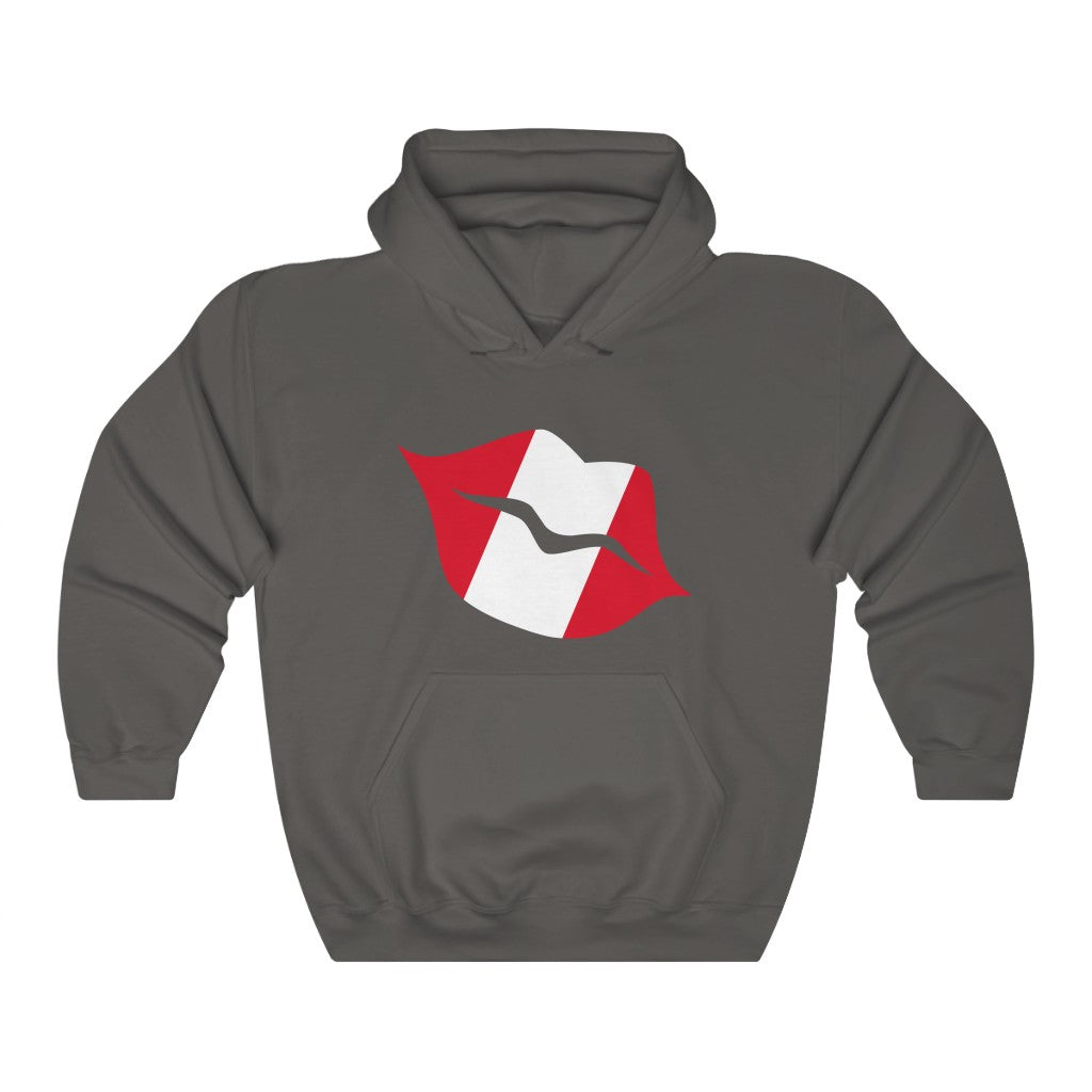 Peru Lips Flag Hoodie Sweatshirt - Unisex