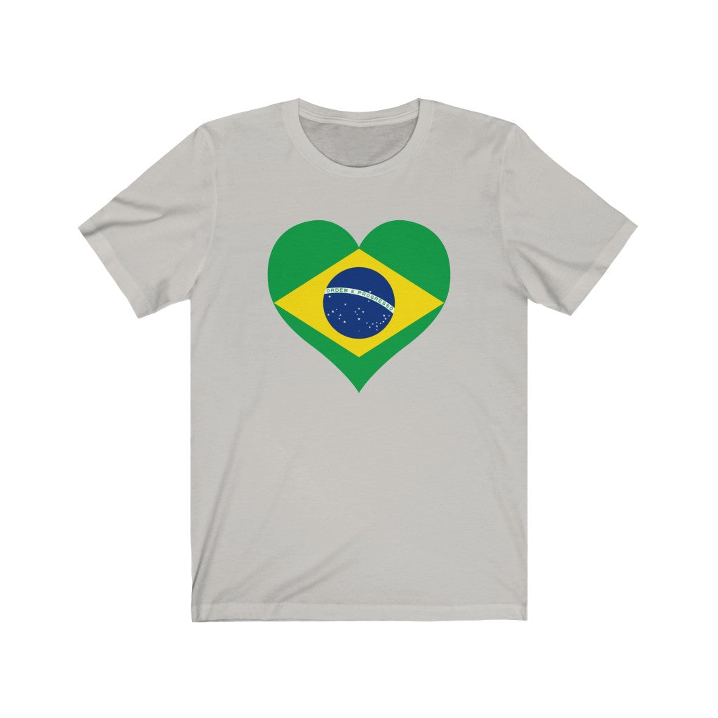Brazil Heart Flag Premium Tee - Unisex
