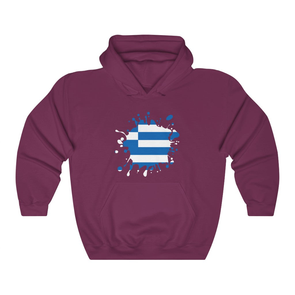 Greece Splat Flag Hoodie Sweatshirt - Unisex