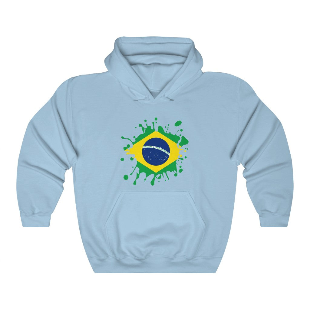 Brazil Splat Flag Hoodie Sweatshirt - Unisex