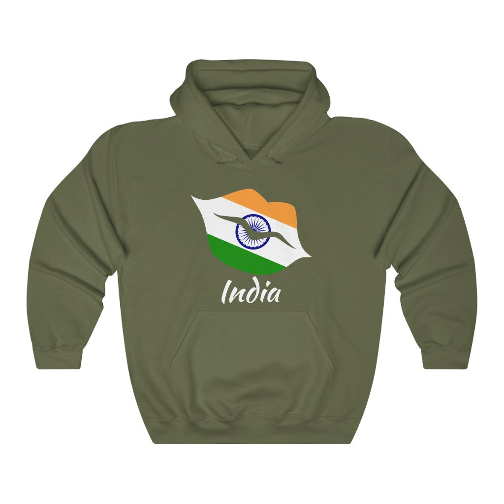 India Lips Flag Hoodie Sweatshirt 2 - Unisex